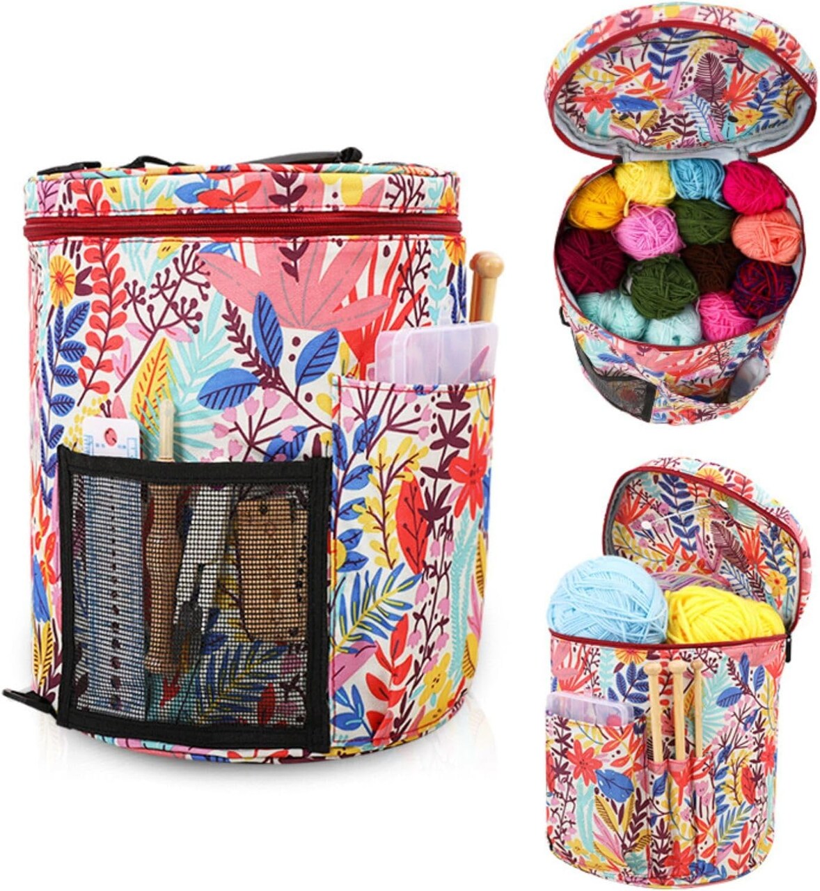 Large Crochet & Knitting Bag – Portable Yarn Storage Tote with Straps, Waterproof Organizer for Crafters